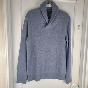Banana Republic Mens Sweater Size M Blue 100% Italian Merino Wool.
